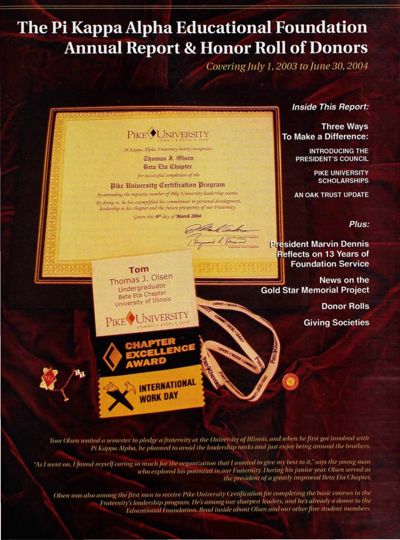 The Pi Kappa Alpha Educational Foundation Annual Report & Honor Roll Of Donors